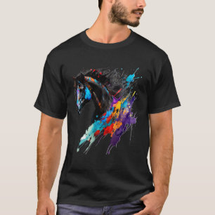 Camiseta Frísia Paint Splatter Exotic Horse Splatter