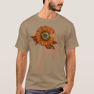 Camiseta Friso de suporte do mês de cancer de rim Sunfl