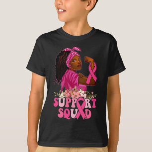 Camiseta Friso Forte Mulheres Suportam Cancer de Mama Esqua