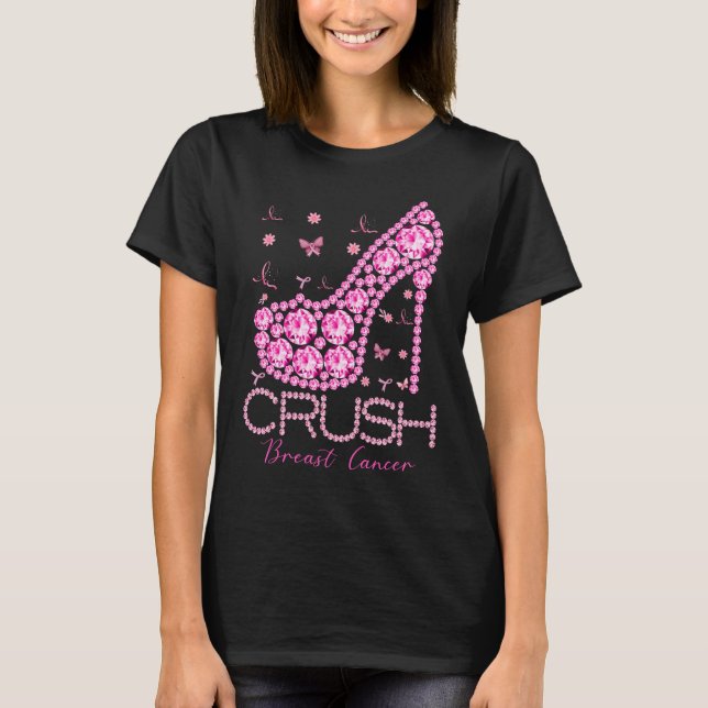 Camiseta Friso Rosa Brisa Rosa para Sensibilizar o Cancer d (Frente)