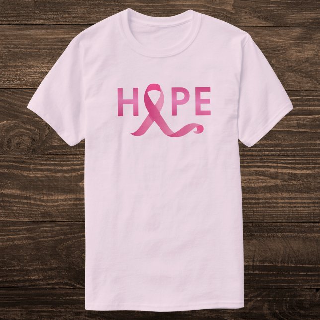 Camiseta Friso Rosa ESPERA Consciência do Cancer da Mama (Criador carregado)