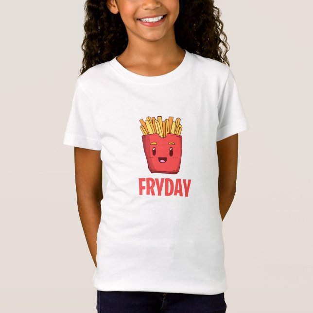 Camiseta Fritada engraçada TGIF do francês do fast food de (Frente)