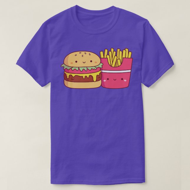 Camiseta Fritas de Burger Cuja Comida é Francesa (Frente do Design)