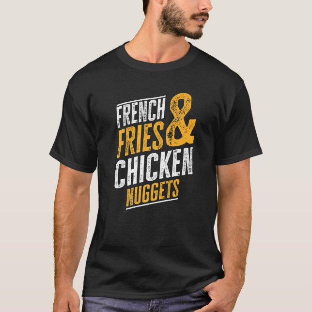 Camiseta Fritas Francesas E Nuggets De Frango (Frente)