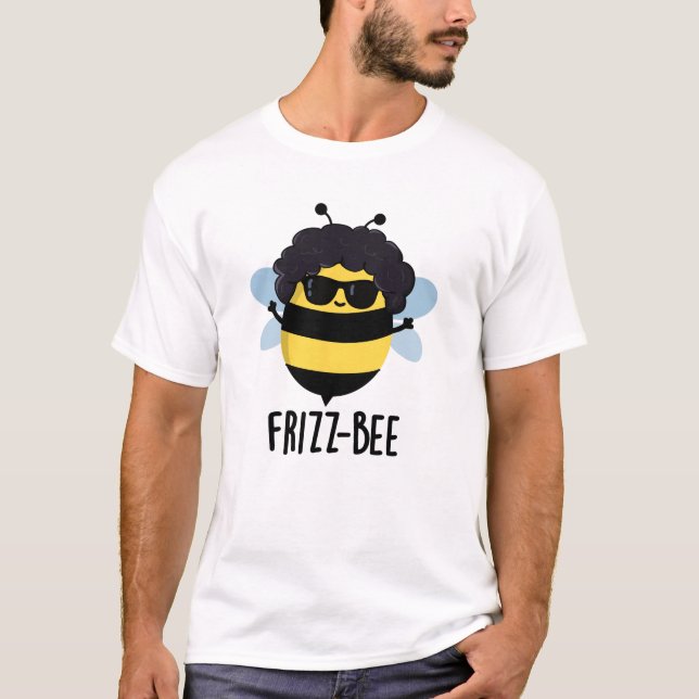 Camiseta Frizz-Bee Engraçado Afro Bee Pun (Frente)