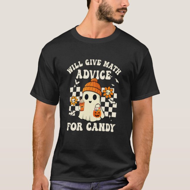 Camiseta Frofe de Matemática Engraçado Fantasia de Fantasma (Frente)