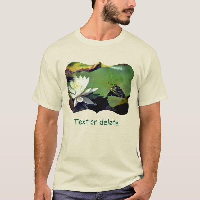 Camiseta Frog Admiring Water Lily Nature Light Personalized (Frente)