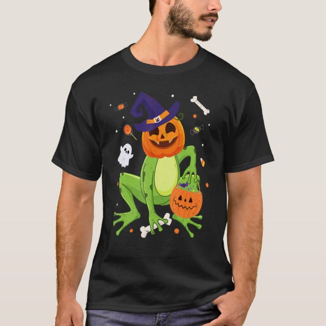 Camiseta Frog Costume Toad Kids Cute Frog Halloween (Frente)