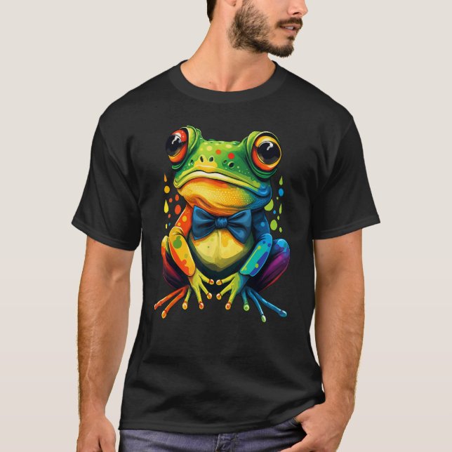 Camiseta Frog Gay Pride LGBT Rainbow Flag on Frog LGBTQ 1 (Frente)