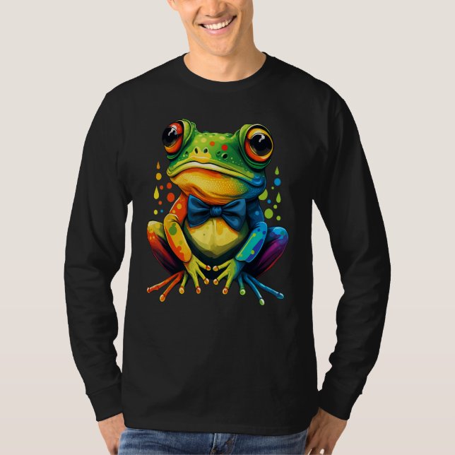 Camiseta Frog Gay Pride LGBT Rainbow Flag on Frog LGBTQ 1 (Frente)
