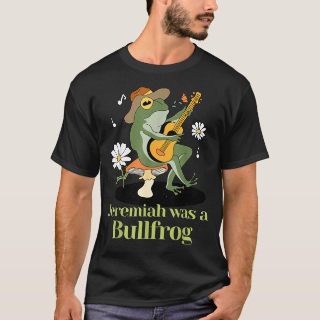 Camiseta Frog Guitar-jeremiah Was Bullfrog Funny Saying  (Frente)