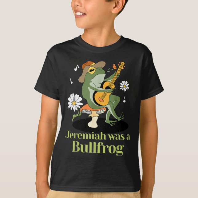 Camiseta Frog Guitar-jeremiah Was Bullfrog Funny Saying  (Frente)
