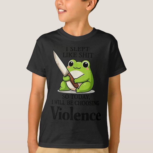 Camiseta Frog I Slept Like So Today I Will Be Choosing Viol (Frente)