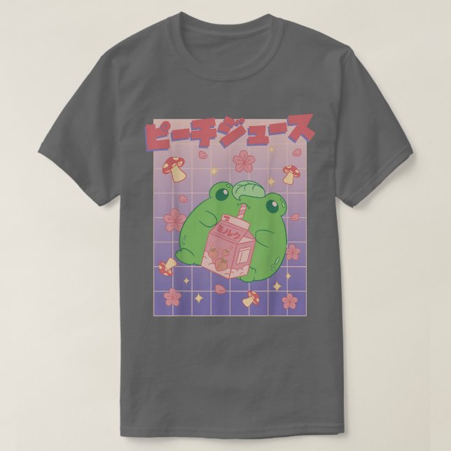 Camiseta Frog Japanese Kawaii Strawberry Milk Japan Mushroo (Frente do Design)