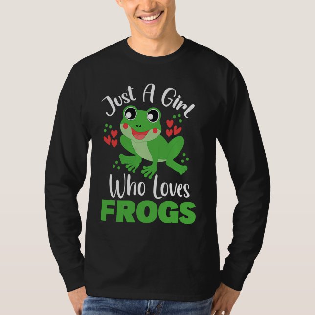 Camiseta Frog Just a Girl Who Loves Frogs Funny Frog Lover (Frente)