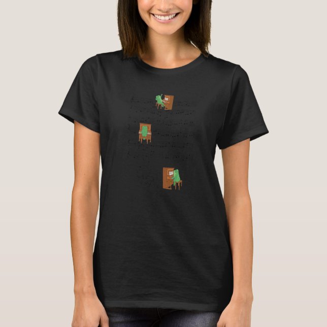 Camiseta Frog Playing Piano Music Frog  Toad  Phrog Clef (Frente)