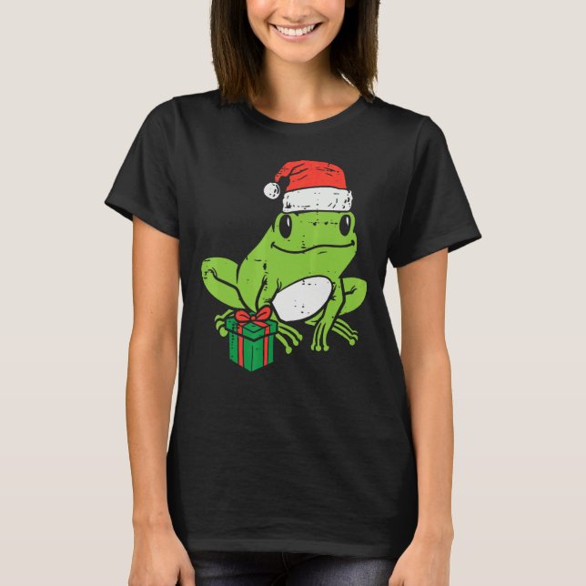 Camiseta Frog Santa  Animal Christmas Xmas Kids Men Women K (Frente)