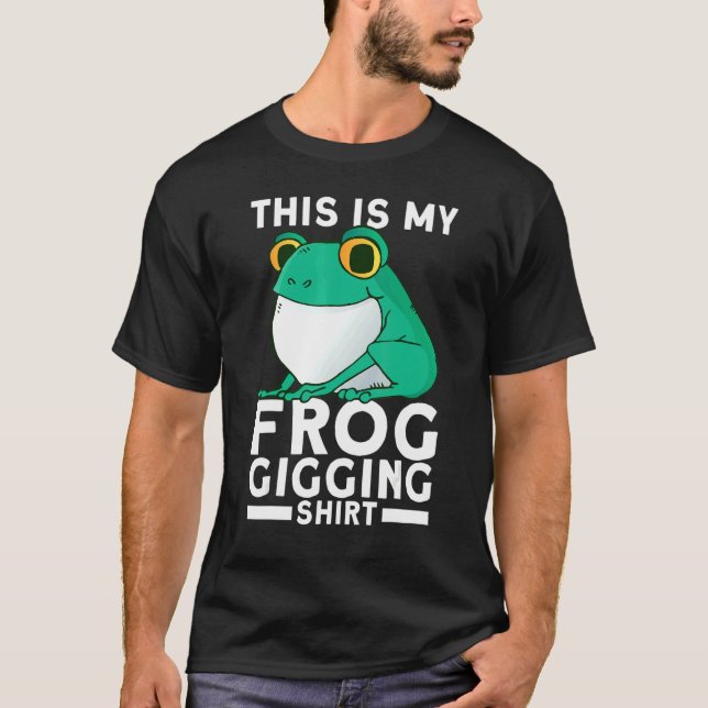 Camiseta Frog Slayer Bullfrog Hunting Gigging Frogging (Frente)