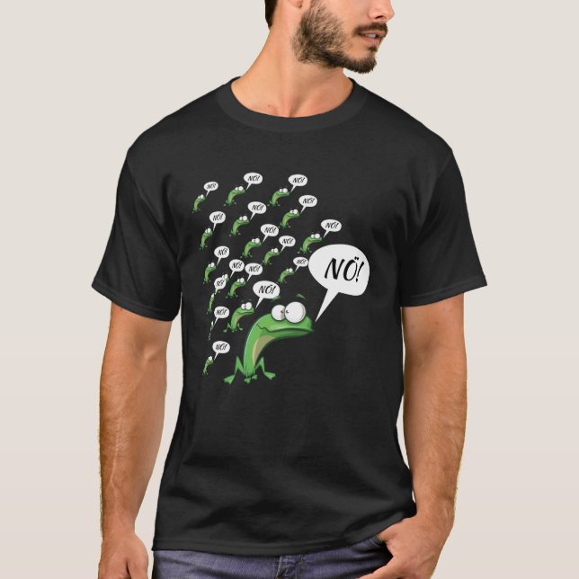 Camiseta Frog Statement Fun Motif No Quak Nö (Frente)