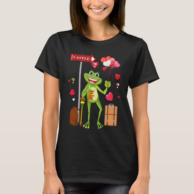 Camiseta Frog Valentines day Love for Kids teens Men Women (Frente)