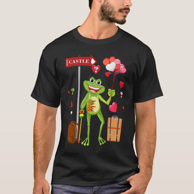 Camiseta Frog Valentines day Love for Kids teens Men Women (Frente)