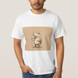 Camiseta Frog with Coffee – Whimsical Vintage Animal