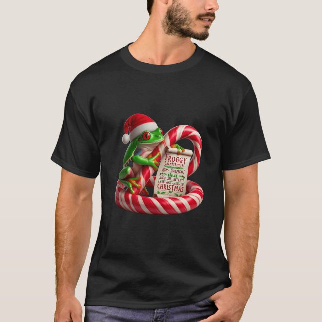 Camiseta ​FROGGY Christmas | Funny Red-Eyed Tree Frog  (Frente)