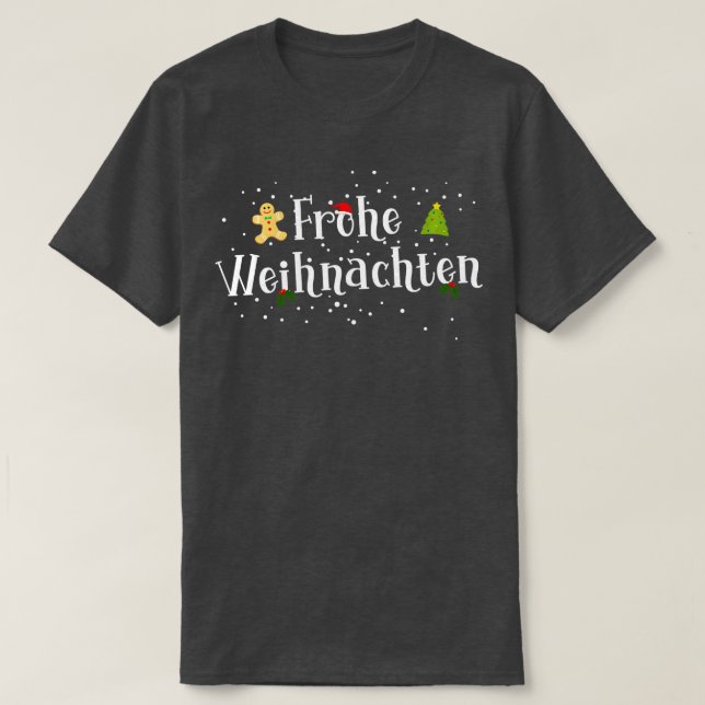 Camiseta Frohe Weihnachten German Christmas Long Sleeve (Frente do Design)