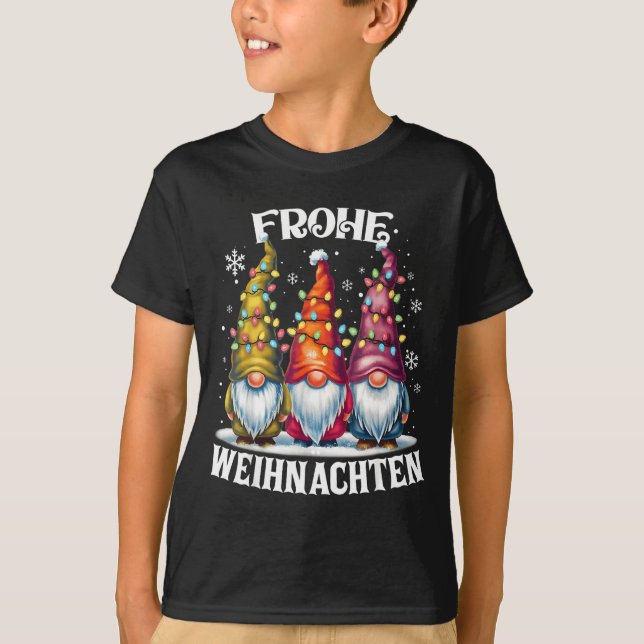 Camiseta Frohe Weihnachten German Gnome Christmas Decoratio (Frente)
