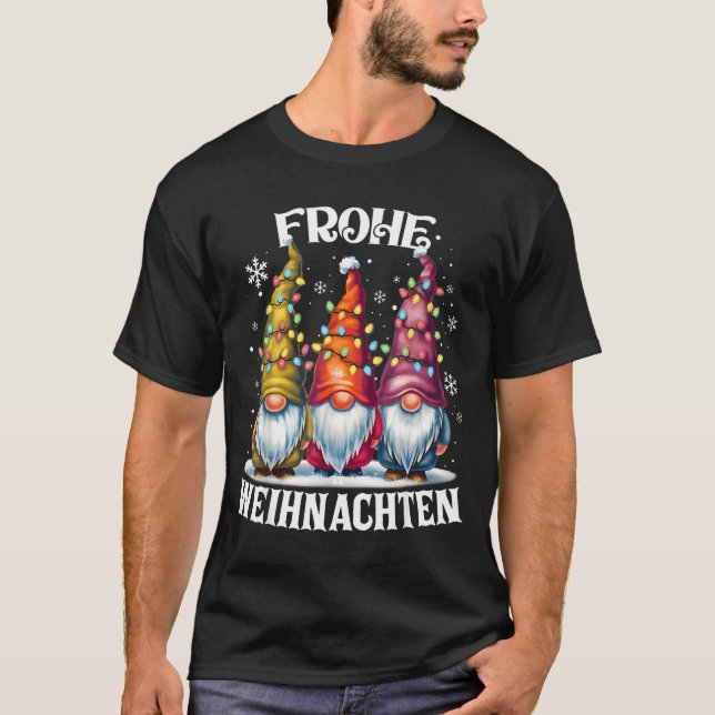 Camiseta Frohe Weihnachten German Gnome Christmas Decoratio (Frente)