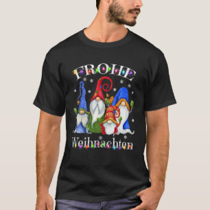 Camiseta Frohe Weihnachten German Gnomo Decoratio de Natal