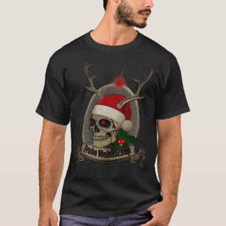 Camiseta Frohe Weihnachten Totenschädel Stern Geweih