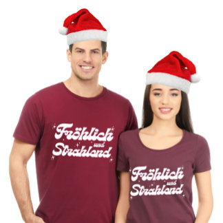 Camiseta Fröhlich und Strahlend Feliz e Natal Brilhante