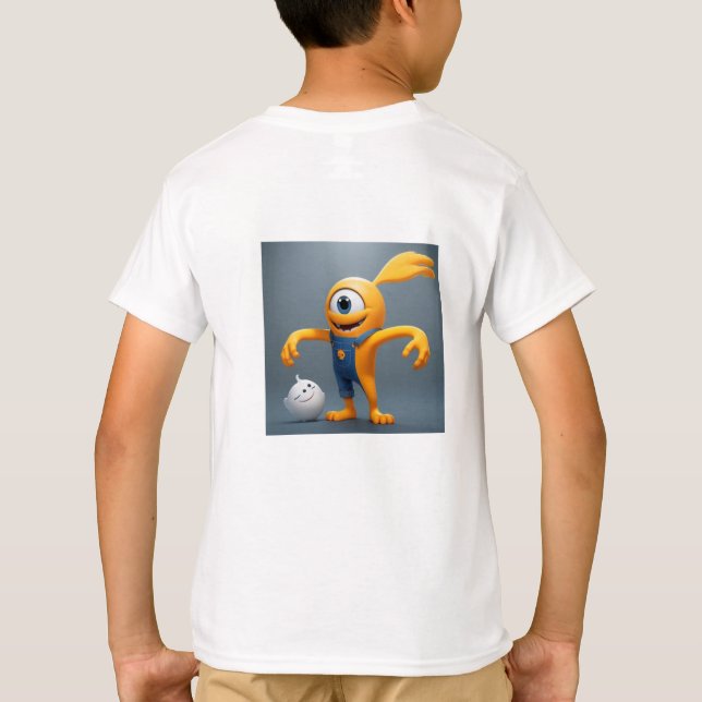 Camiseta „Fröhliches Einaugenmonster mit Geisterfreund“ (Verso)