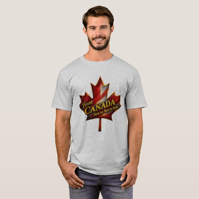 Camiseta From Canada – Sea to Sea to Sea Maple Leaf T-Shirt (Frente Completa)