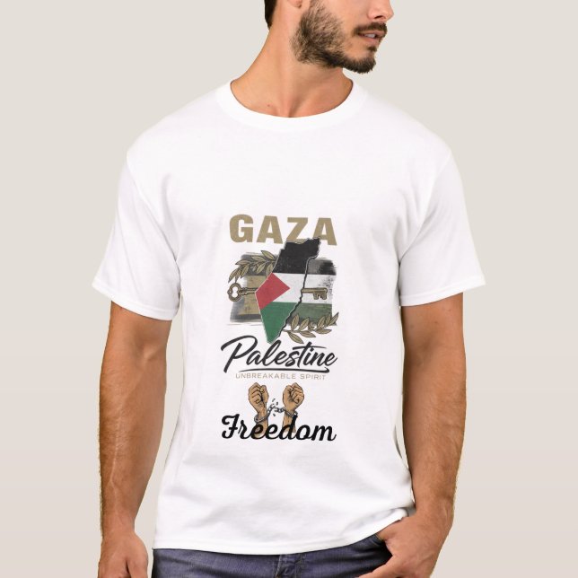 Camiseta From Gaza to the world — strength lives here (Frente)