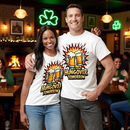 Camiseta Front / back print Irish Today Hungover Tomorrow