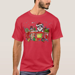 Camiseta Fronteira Collie Latido Latte Snowmen Doce Neve Ch