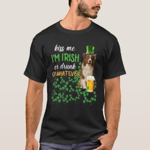 Camiseta Fronteira Collie me beija Eu sou Irlandês ou Bebad