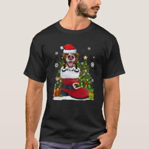 Camiseta Fronteira Collie no Calçado Santa Hat Feia Natal