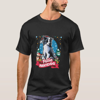 Camiseta Fronteira Collie Papai Noel Café Feliz de café Nat