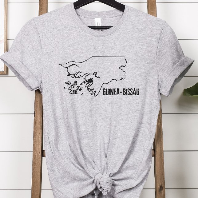 Camiseta Fronteira de Forma do Mapa do País Guiné-Bissau (Criador carregado)