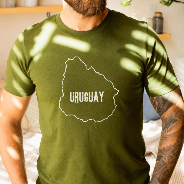 Camiseta Fronteira de Mapa do País Uruguai - Fronteira do U (Criador carregado)