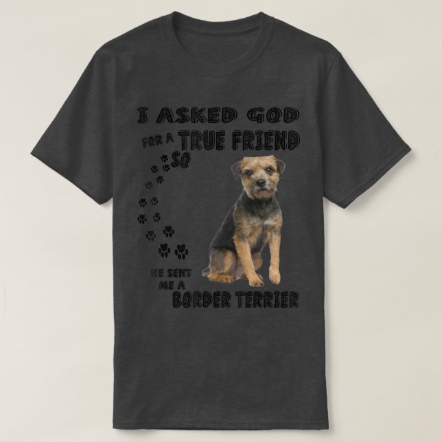 Camiseta Fronteira Terrier Cita Pai Mãe Figurino, Pequeno H (Frente do Design)