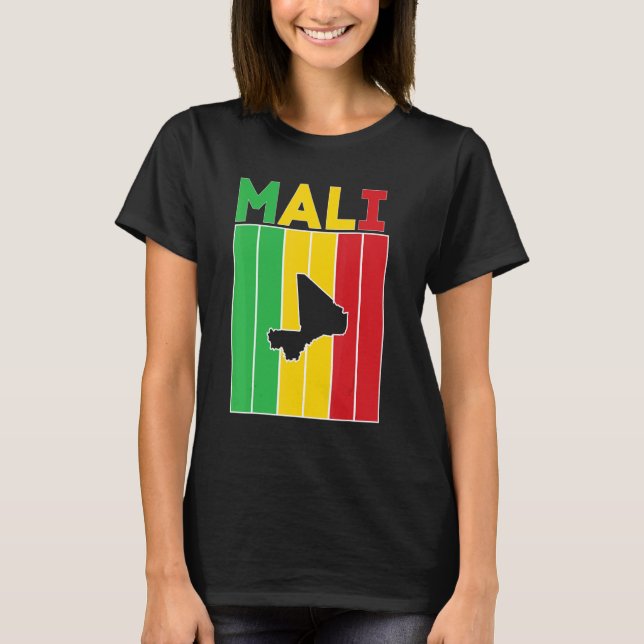 Camiseta Fronteiras do País do Mali (Frente)