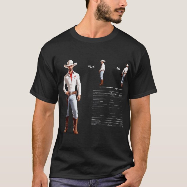 Camiseta Frontier Flair Design - Moderna estética do cowboy (Frente)