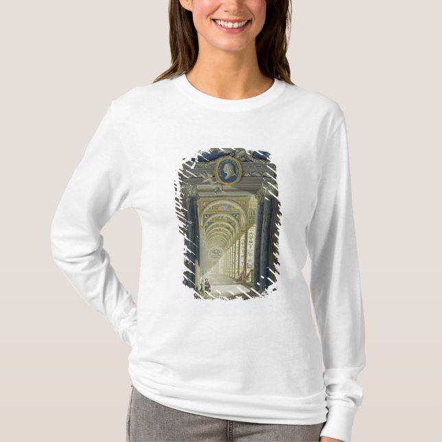 Camiseta Frontispiece com um retrato do medalhão de Raphael (Frente)