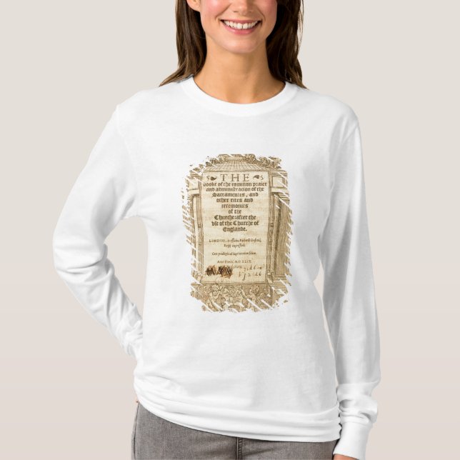 Camiseta Frontispiece 'do livro de Prayer comum (Frente)