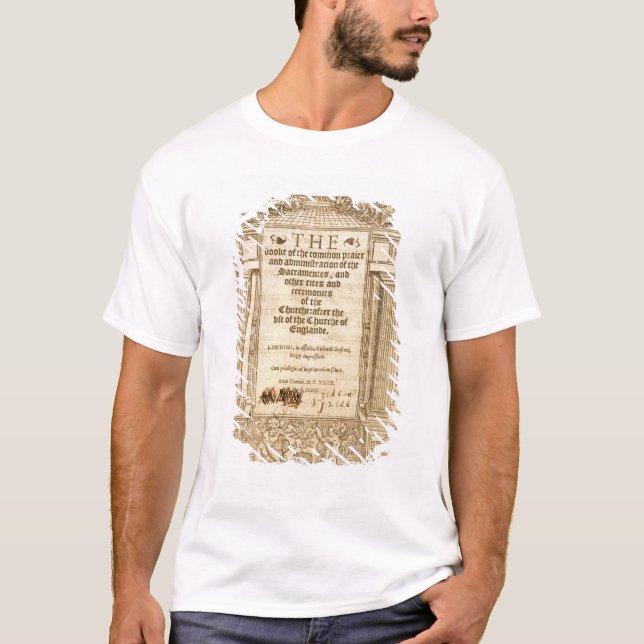 Camiseta Frontispiece 'do livro de Prayer comum (Frente)