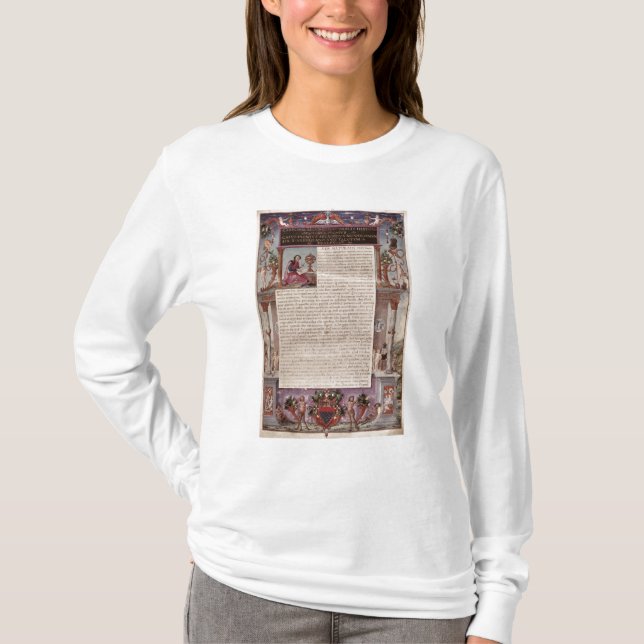 Camiseta Frontispiece para registrar I que mostra uma (Frente)